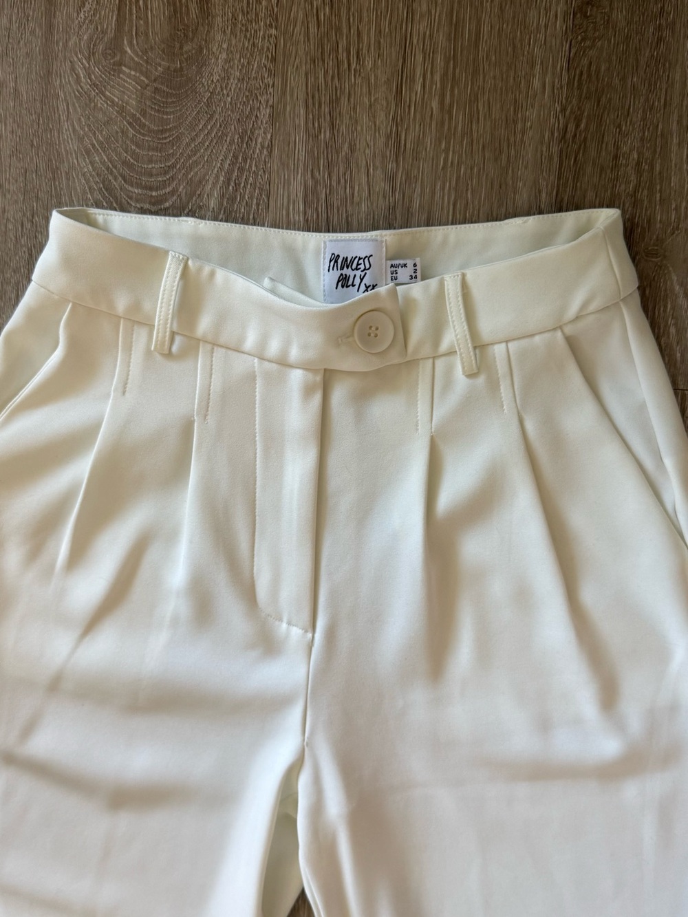 Prince White High-Waist Wide-Leg Trousers - Picture 9 of 10